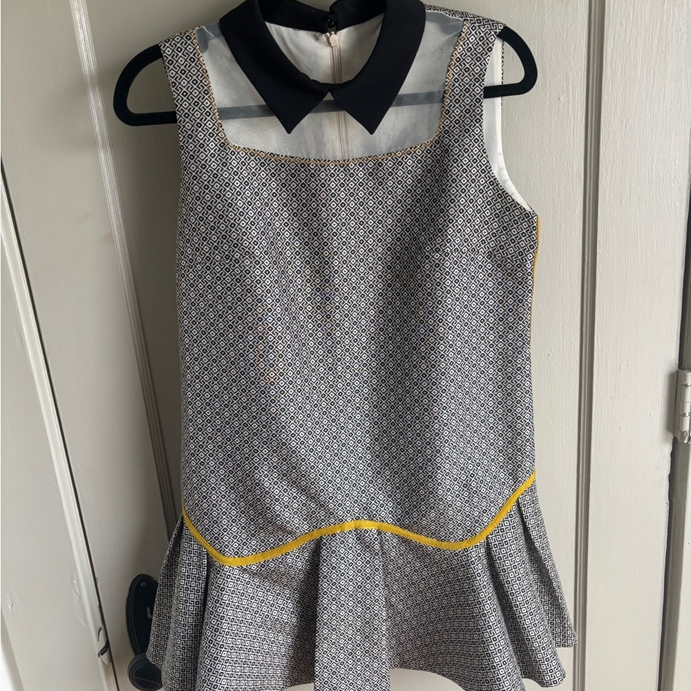 Zara Geometric Patterned Dress with Cream Highlights